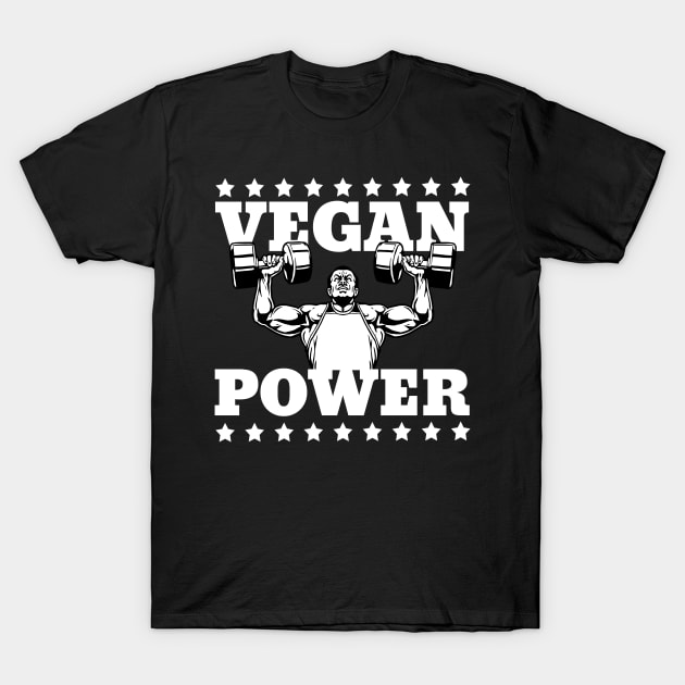 Vegan Power Vegan Weightlifter T-Shirt by RadStar